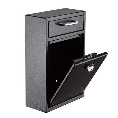 Adiroffice Large Wall Mountable Mailbox with Key and Combination lock ADI631-04-BLK-KC